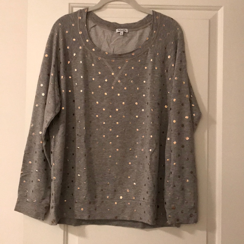 Splendid rose gold dot jersey sweatshirt